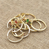 Green Horse Eye Crystal Zircon Rings Party Wedding Jewelry Gift