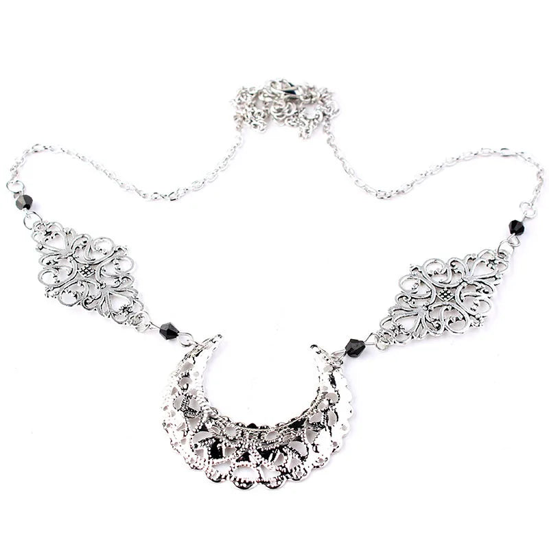 Vintage Hollow Moon Argyle Head Chain Hair Jewelry