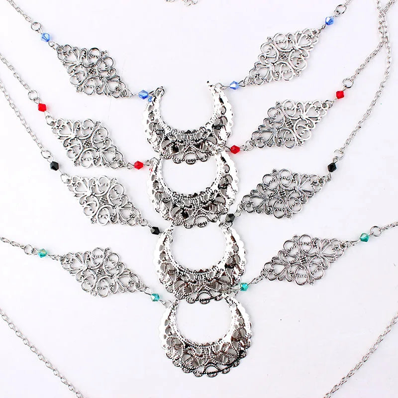 Vintage Hollow Moon Argyle Head Chain Hair Jewelry