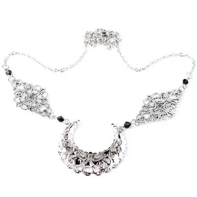 Vintage Hollow Moon Argyle Head Chain Hair Jewelry