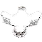 Vintage Hollow Moon Argyle Head Chain Hair Jewelry