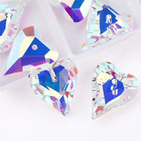 27mm Heart Pendant Crystal Rhinestones Beads for DIY Jewelry 8pcs/lot