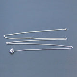 925 Silver Pendant Necklace 0.65mm Chain for Women/Men