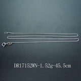 925 Silver Pendant Necklace 0.65mm Chain for Women/Men