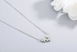 925S Silver Flower Diamond Pendant Necklace