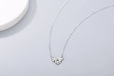 925S Silver Flower Diamond Pendant Necklace