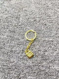925 Silver Key Chain with 14K Lock Ring