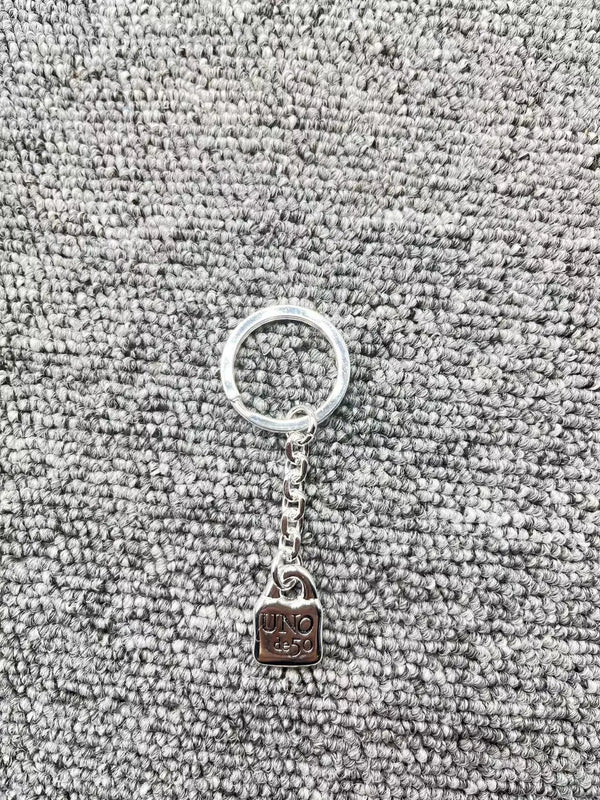 925 Silver Lock Ring Key Chain Jewelry