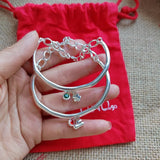 Plated 925 Silver Red Green Gem Bracelet Women's Jewelry