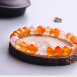 Coloured Agate Chalcedony Bracelet for Men and Women