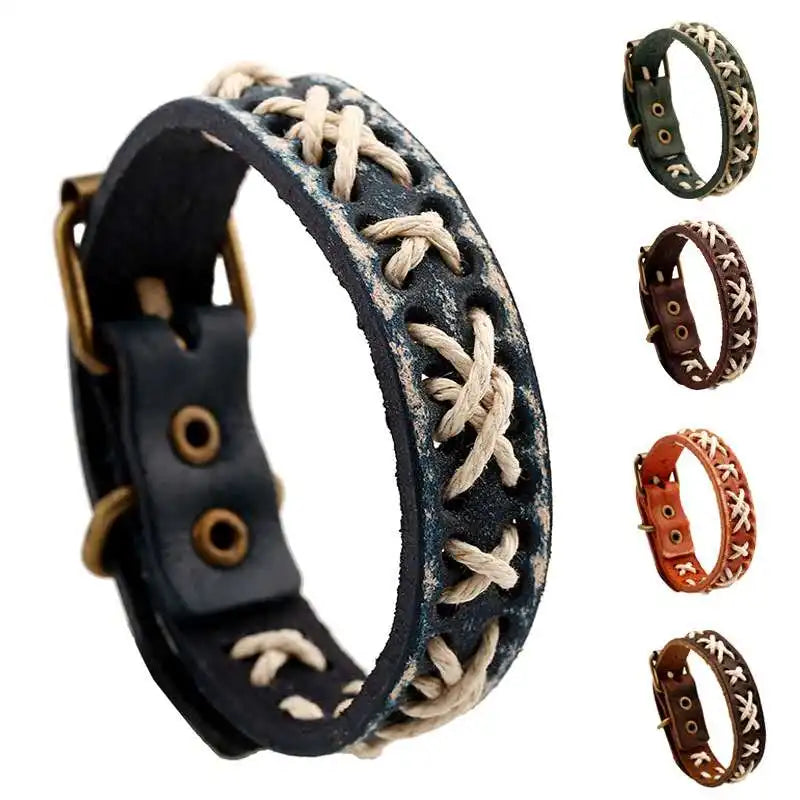 Vintage Leather Braided Bracelets Jewelry