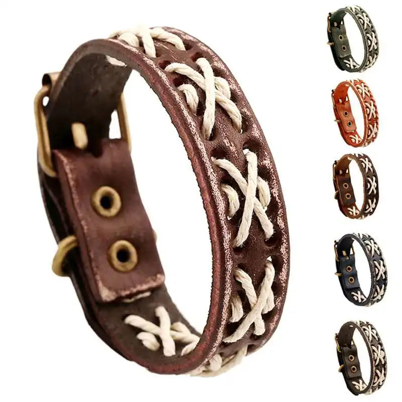 Vintage Leather Braided Bracelets Jewelry
