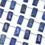 Natural Stone Rectangular Cross Hole Pendant 15x30mm