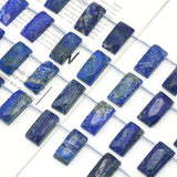 Natural Stone Rectangular Cross Hole Pendant 15x30mm