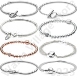 Heart Snake Chain Bracelet in 925 Silver
