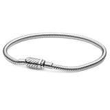 Heart Snake Chain Bracelet in 925 Silver