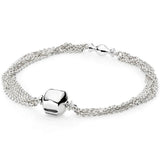 Heart Snake Chain Bracelet in 925 Silver