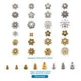 Tibetan Style Alloy Flower Bead Cone Antique Bead Caps 320pcs/box