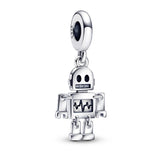 Bestie Bot Robot Dangle Charm 925 Sterling Silver Beads for Women