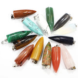 Rose Quartz Crystal Bullet Necklace Pendant 8Pcs