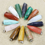 Rose Quartz Crystal Bullet Necklace Pendant 8Pcs