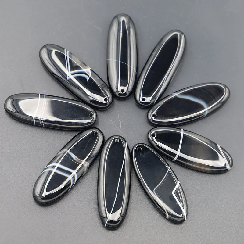 6Pcs Agate Necklace Pendants Reiki Charms Jewelry Accessories