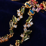Colorful Long Earrings with Cubic Zircon - Wedding Gift