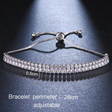 Rectangle Zirconia Bracelet for Women Adjustable Fancy Gift