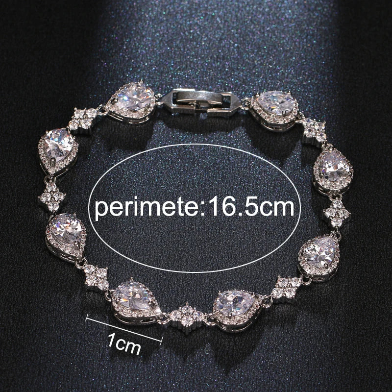 Waterdrop-shape Sparkling Bracelet for Female Charming Decoration