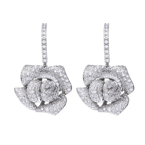 Silver Plated Flower Zirconia Earrings