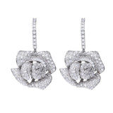 Silver Plated Flower Zirconia Earrings