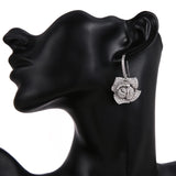 Silver Plated Flower Zirconia Earrings