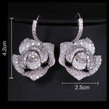 Silver Plated Flower Zirconia Earrings