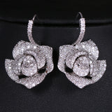 Silver Plated Flower Zirconia Earrings