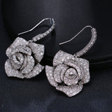 Silver Plated Flower Zirconia Earrings