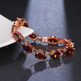 Egg-Shape Red Zirconia Bracelet - Classic Style Wedding Party Jewelry