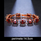 Egg-Shape Red Zirconia Bracelet - Classic Style Wedding Party Jewelry