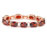 Egg-Shape Red Zirconia Bracelet - Classic Style Wedding Party Jewelry
