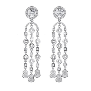 Copper Appearance Long Earring for Wedding Party