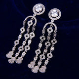 Copper Appearance Long Earring for Wedding Party