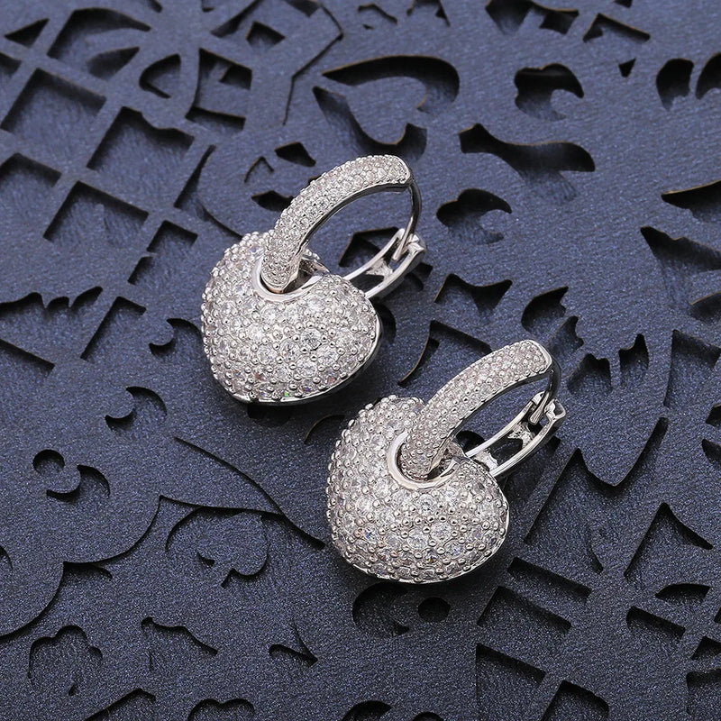Heart-shaped Cubic Zircon Earrings for Women