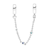 925 Silver Triple Crystal Charm for Bracelets DIY Ocean Sea Theme