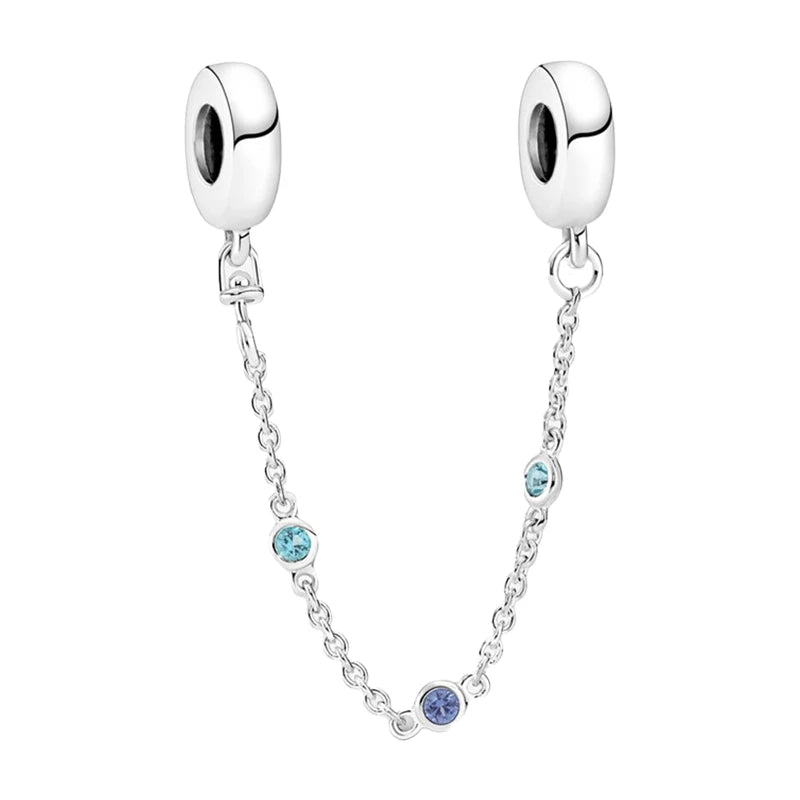 925 Silver Triple Crystal Charm for Bracelets DIY Ocean Sea Theme