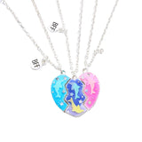 Bff Heart Pendant Necklace Dolphin Broken Heart Pendant Necklace 3 Pack