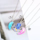 Bff Heart Pendant Necklace Dolphin Broken Heart Pendant Necklace 3 Pack