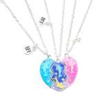 Bff Heart Pendant Necklace Dolphin Broken Heart Pendant Necklace 3 Pack