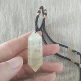 Unique Bi-Finished Quartz Lemon Pendant
