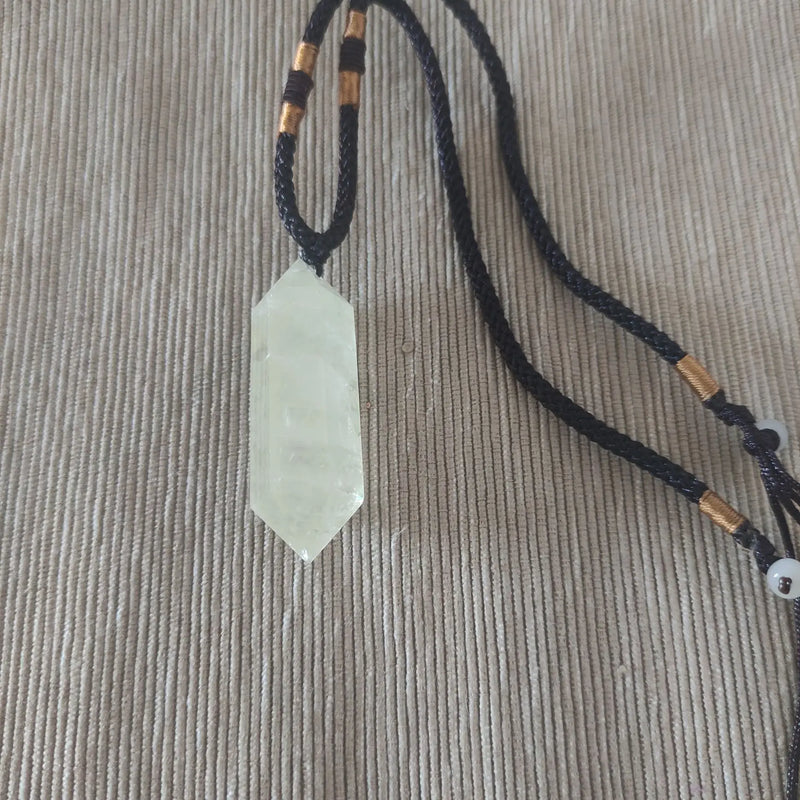 Unique Bi-Finished Quartz Lemon Pendant