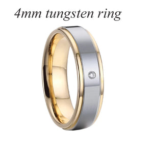 Bicolor Tungsten Carbide Wedding Rings Set for Couples