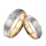 Bicolor Tungsten Carbide Wedding Rings Set for Couples